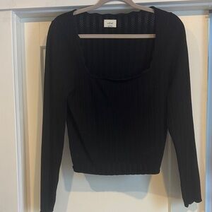 Wilfred Black Knit Long Sleeve Top